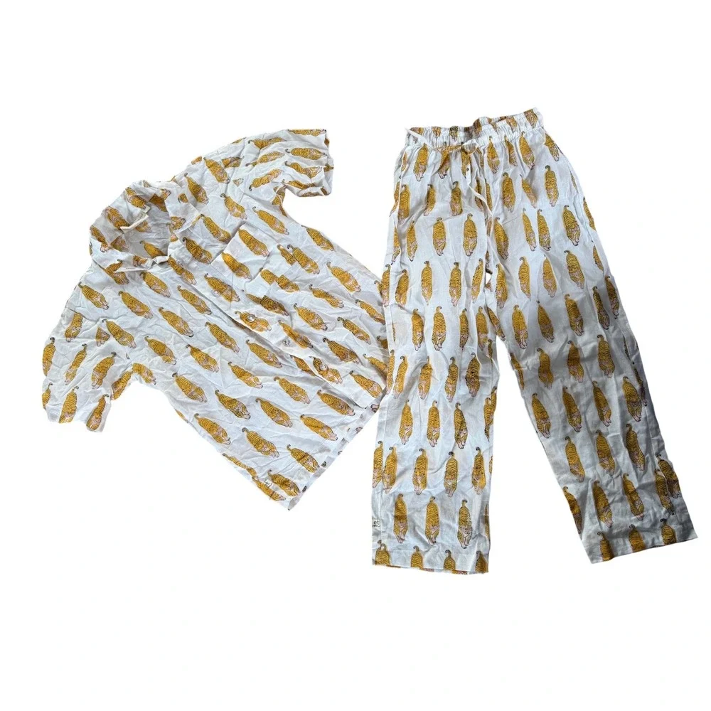 Eight Thousand Miles tiger two piece pajama set youth lightweight comfort